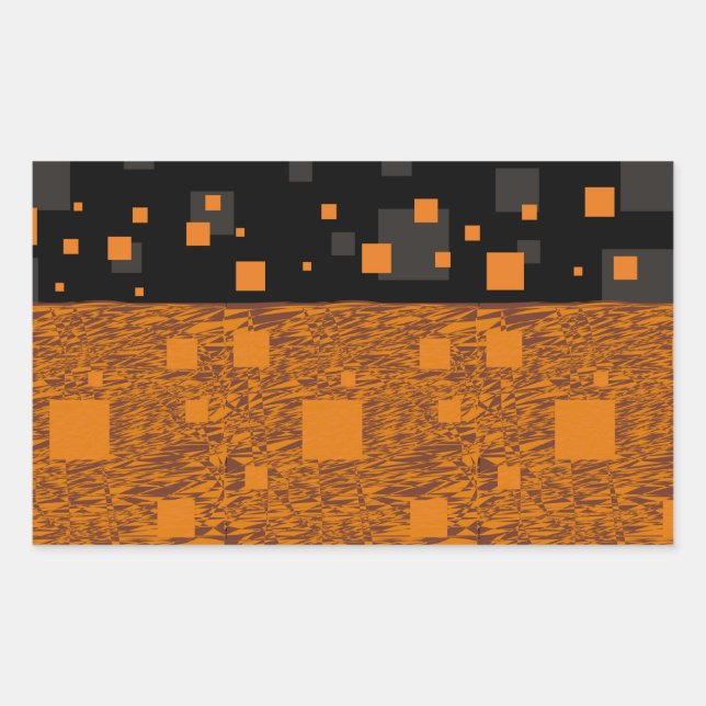 Sticker Rectangulaire Orange alerte float abstrait Halloween boîte noire (Devant)