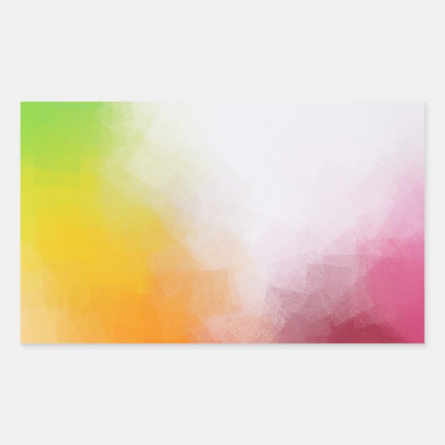 Sticker Rectangulaire Orange Bleu Vert Rose Violet Moderne Tendance (Devant)