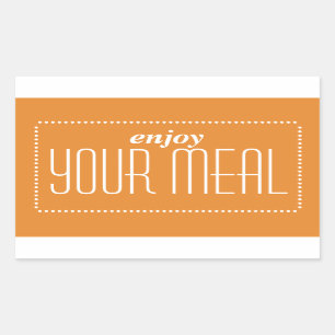 Sticker Rectangulaire Orange Savourez Votre Repas