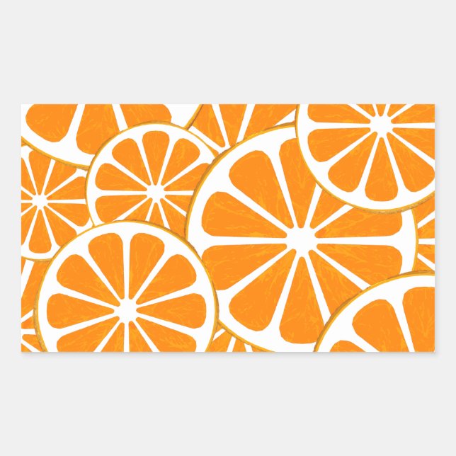 Sticker Rectangulaire oranges. (Devant)
