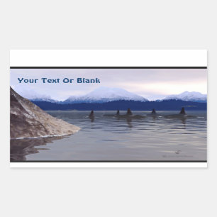 Sticker Rectangulaire Orca d'eau foncée