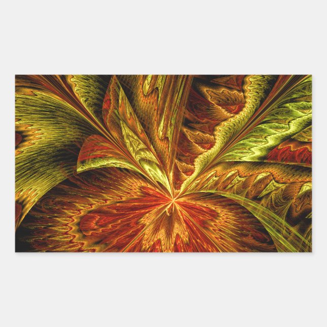 Sticker Rectangulaire Orchidée d'automne art Abstrait fractal (Devant)