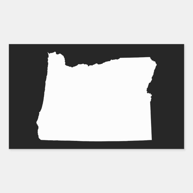 Sticker Rectangulaire Oregon en blanc et noir (Devant)