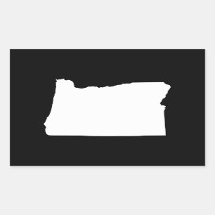 Sticker Rectangulaire Oregon en blanc et noir