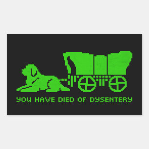 Sticker Rectangulaire Oregon Trail Terre-Neuve dysenterie Style 
