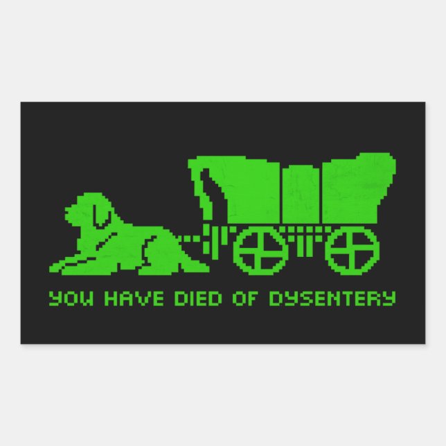Sticker Rectangulaire Oregon Trail Terre-Neuve dysenterie Style  (Devant)