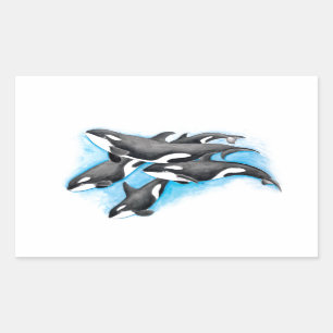 Sticker Rectangulaire orques en bleu