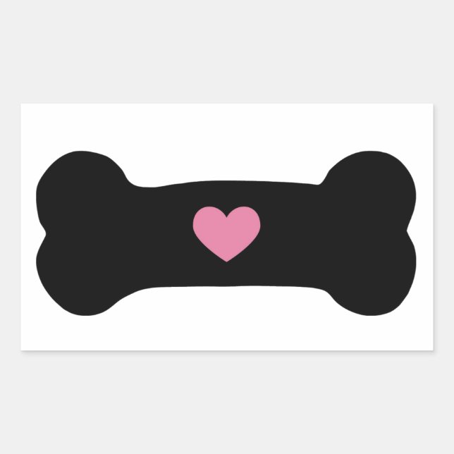Sticker Rectangulaire Os de chien (Devant)