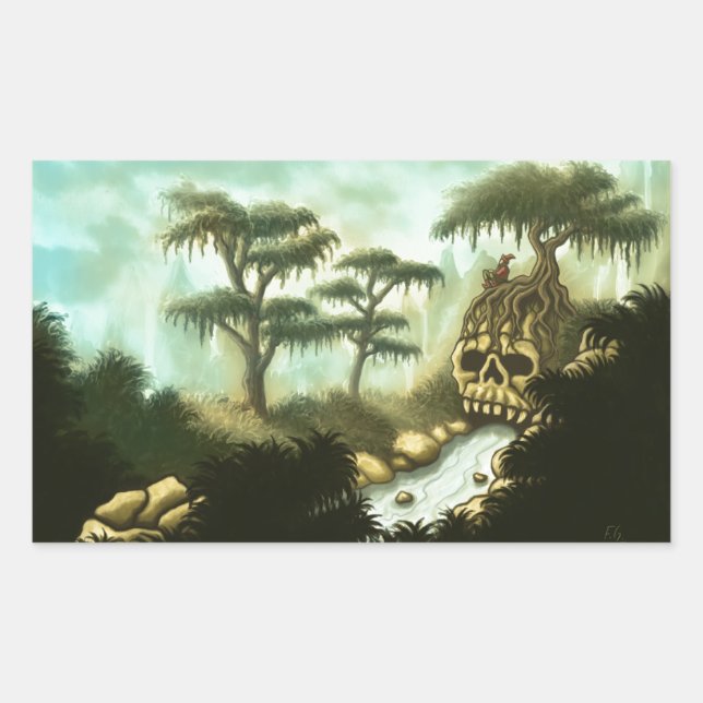 Sticker Rectangulaire ossements de géants (Devant)