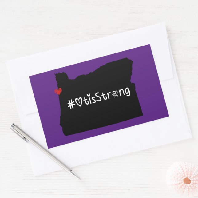 Sticker Rectangulaire Otis Strong Heart Noir (Enveloppe)