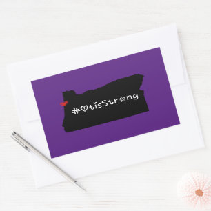 Sticker Rectangulaire Otis Strong Heart Noir
