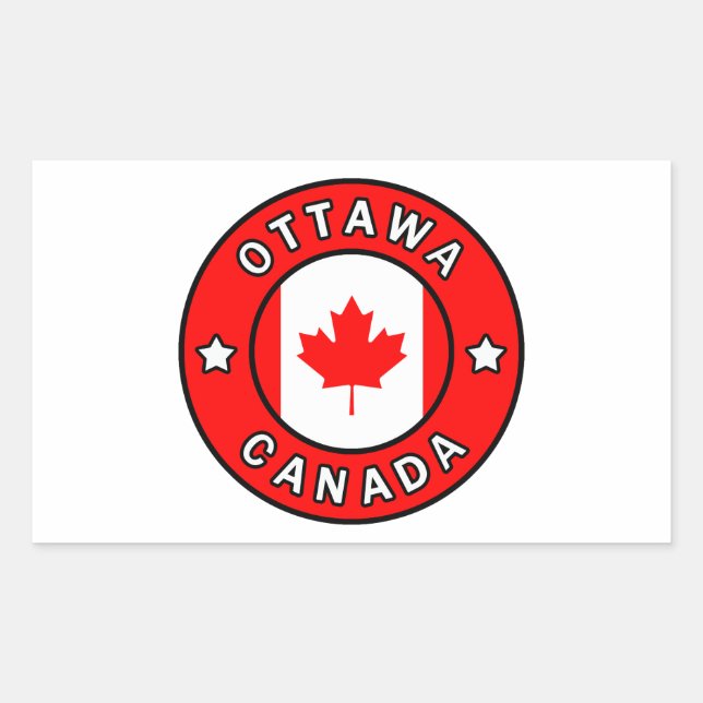 Sticker Rectangulaire Ottawa Canada (Devant)