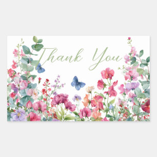 Sticker Rectangulaire Où poussent les fleurs sauvages   Merci