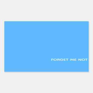 Sticker Rectangulaire Oubliez-moi le nom de la couleur bleue