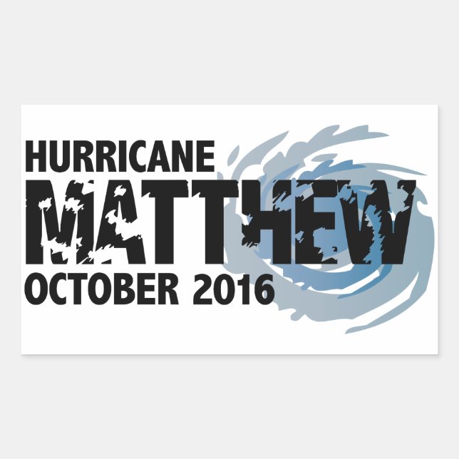 Sticker Rectangulaire Ouragan Matthew Octobre 2016 (Devant)