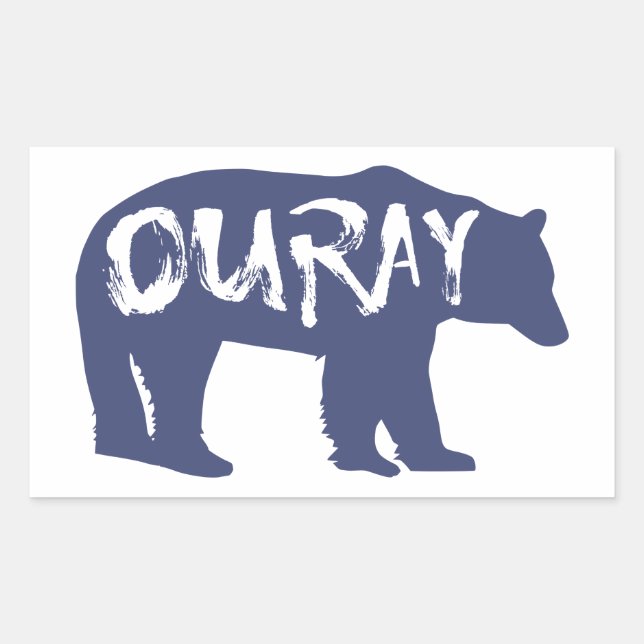Sticker Rectangulaire Ouray Bear (Devant)
