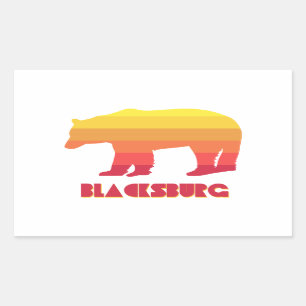 Sticker Rectangulaire Ours arc-en-ciel de Blacksburg Virginie