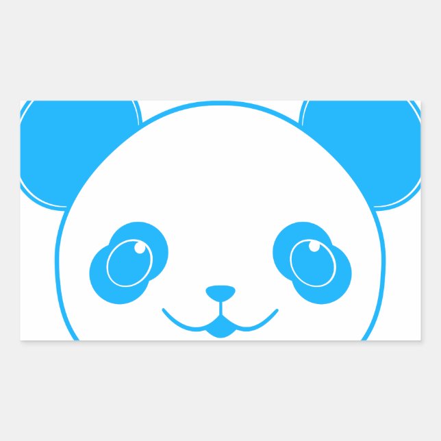 Sticker Rectangulaire Ours bleu Kawaii Panda (Devant)