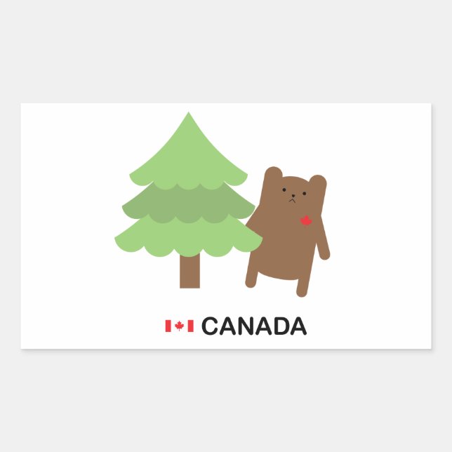 Sticker Rectangulaire Ours Canada (Devant)