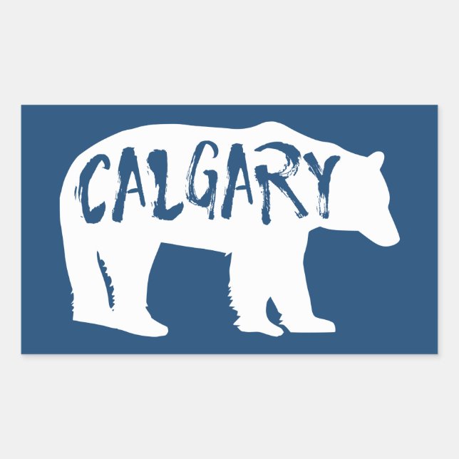 Sticker Rectangulaire Ours de Calgary Alberta (Devant)