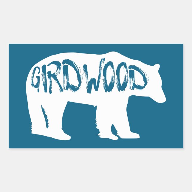 Sticker Rectangulaire Ours de Girwood Alaska (Devant)