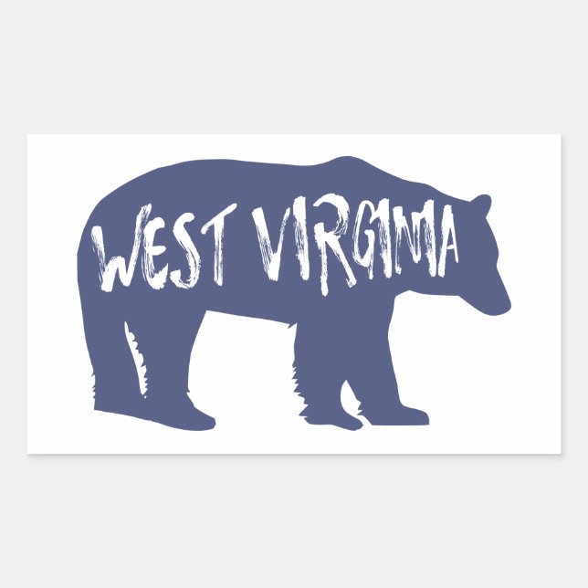 Sticker Rectangulaire Ours de Virginie occidentale (Devant)