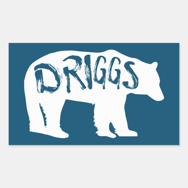 Sticker Rectangulaire Ours Driggs Idaho (Devant)