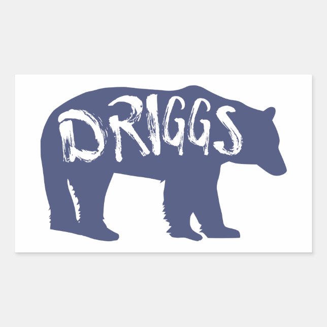 Sticker Rectangulaire Ours Driggs Idaho (Devant)
