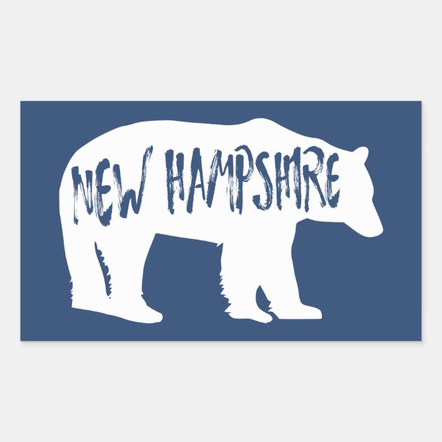 Sticker Rectangulaire Ours du New Hampshire (Devant)