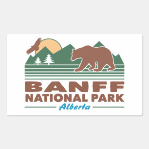 Sticker Rectangulaire Ours du parc national Banff