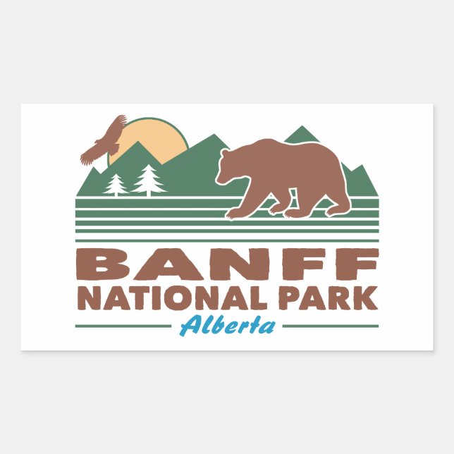 Sticker Rectangulaire Ours du parc national Banff (Devant)