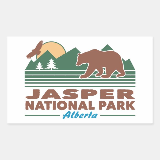 Sticker Rectangulaire Ours du parc national Jasper (Devant)
