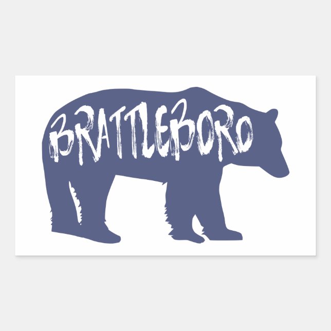 Sticker Rectangulaire Ours du Vermont Brattleboro (Devant)