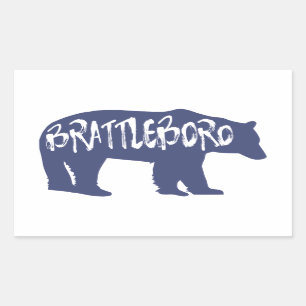 Sticker Rectangulaire Ours du Vermont Brattleboro