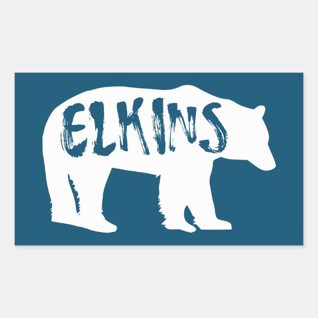 Sticker Rectangulaire Ours Elkins West Virginia (Devant)
