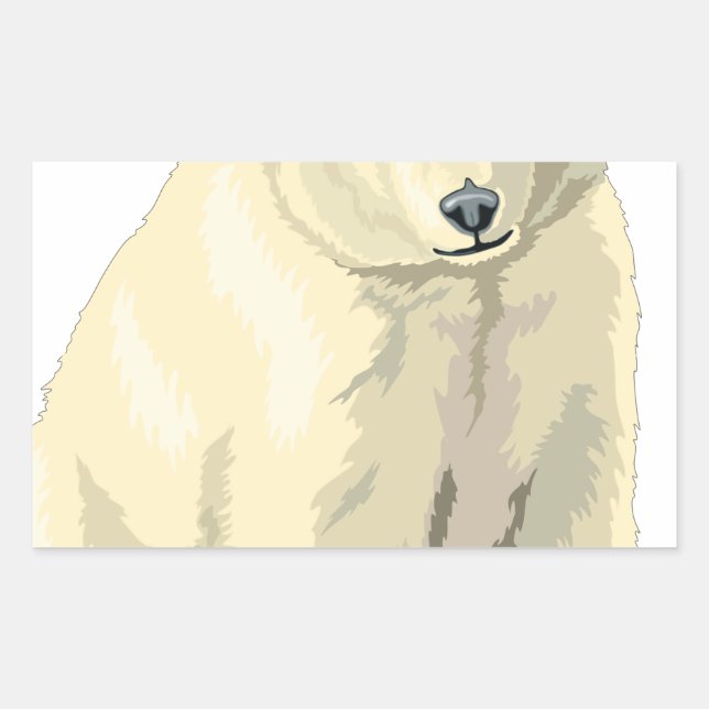 Sticker Rectangulaire Ours polaire (Devant)