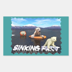 Sticker Rectangulaire Ours polaires - Sinking Fast