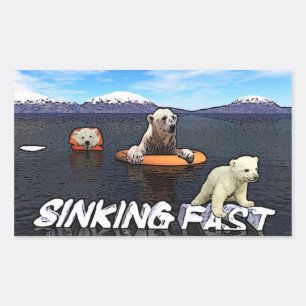 Sticker Rectangulaire Ours polaires - Sinking Fast