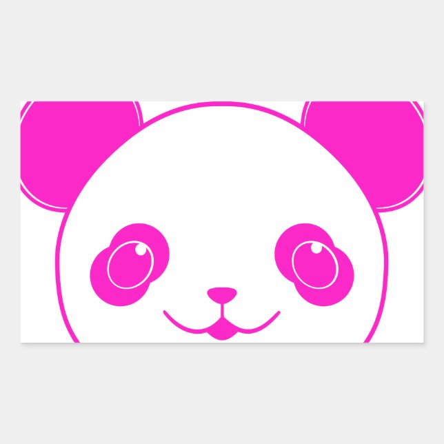 Sticker Rectangulaire Ours rose Kawaii Panda (Devant)