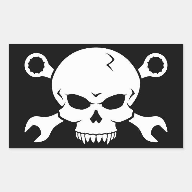 Sticker Rectangulaire Outils du crâne des "n" - vissez le pirate 2 (le (Devant)