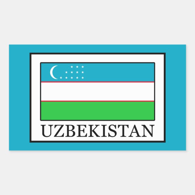 Sticker Rectangulaire Ouzbékistan (Devant)