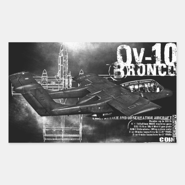 Sticker Rectangulaire OV-10 Bronco (Devant)