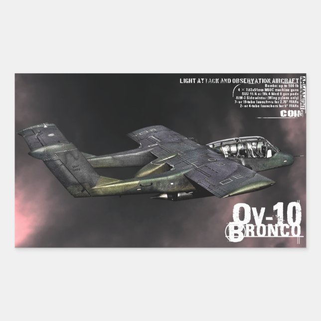 Sticker Rectangulaire OV-10 Bronco (Devant)