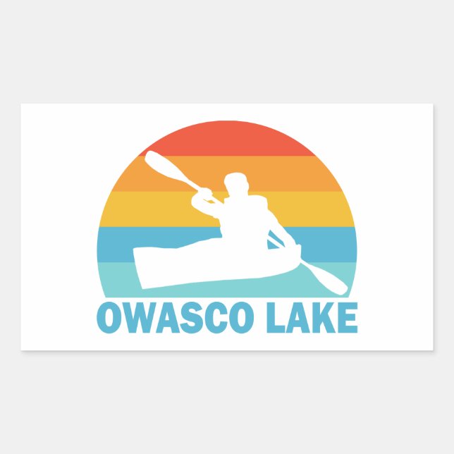 Sticker Rectangulaire Owasco Lake New York Kayak (Devant)