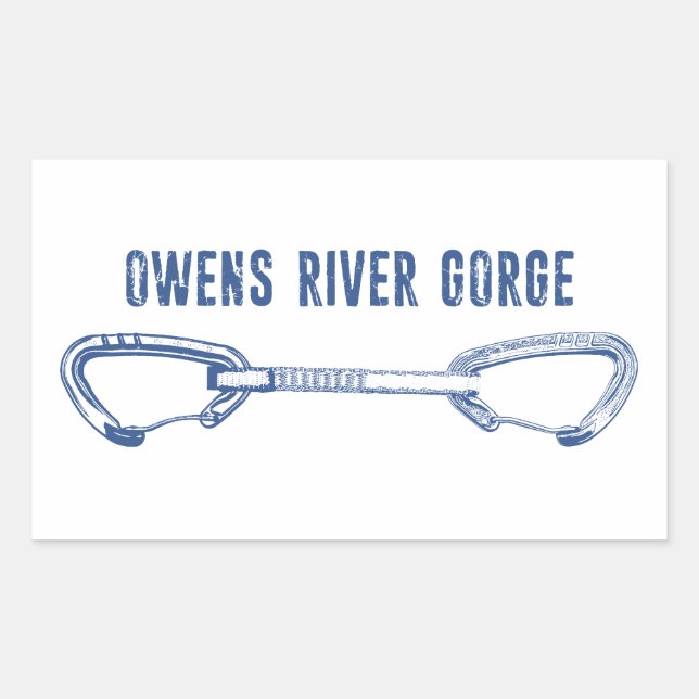 Sticker Rectangulaire Owens River Gorge Rock Climbing Quickdraw (Devant)