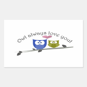 Sticker Rectangulaire Owl always love you