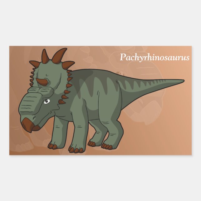 Sticker Rectangulaire Pachyrhinosaure Dinosaure (Devant)