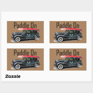 Sticker Rectangulaire Pagaie Sur Conception De Voiture Classique - Stick