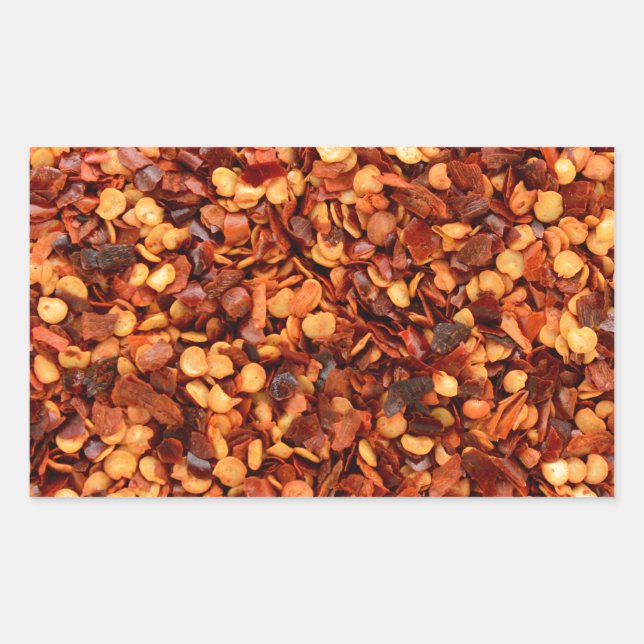 Sticker Rectangulaire Paillettes rouges de piment séché chaud (Devant)