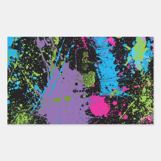 Sticker Rectangulaire Paint Splater (Devant)